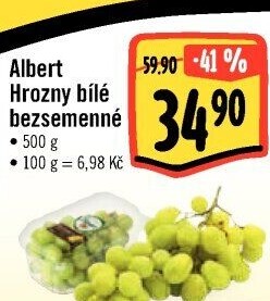 Hrozny bílé bezsemenné Albert