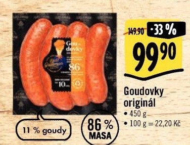 Klobása Goudovky Original Láďa Grileman Kostelecké uzeniny