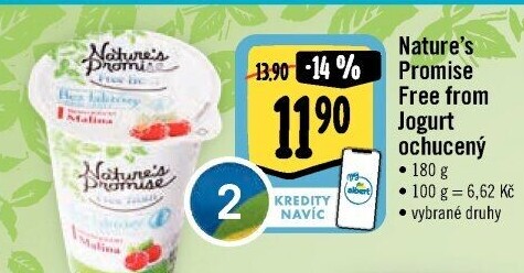 Ochucený jogurt bez laktózy Free From Nature'