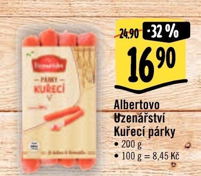 Párky kuřecí Albertovo uzenářství