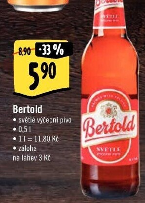 Pivo světlé výčepní Bertold