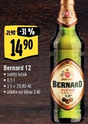 Pivo světlý ležák 12° Bernard