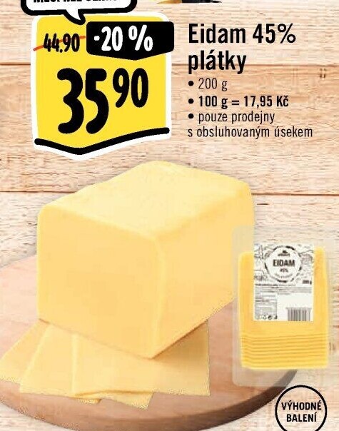 Sýr Eidam 45% Albert