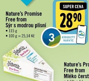 Sýr s modrou plísní free from Nature'