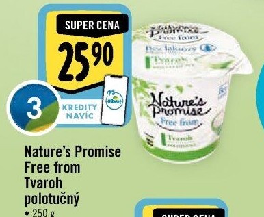 Tvaroh polotučný Free From Nature'