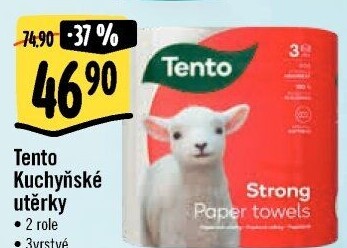 Utěrky kuchyňské 3vrstvé Strong Tento