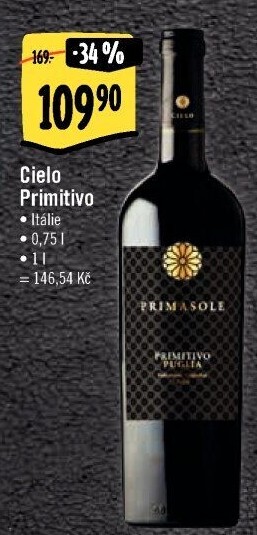 Víno Primitivo Primasole Cielo
