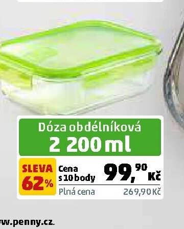 Dóza obdélníková 2 200 ml