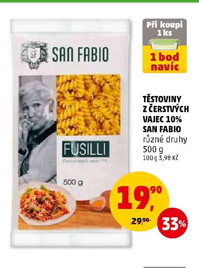 Těstoviny z čerstvých vajec 10% San Fabio
