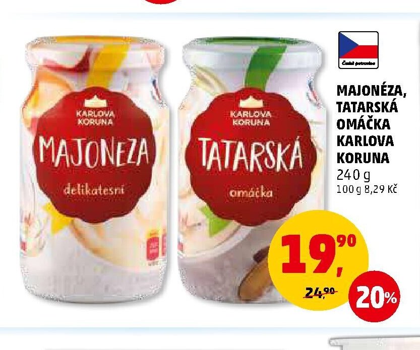 Majonéza, tatarská omáčka Karlova Koruna