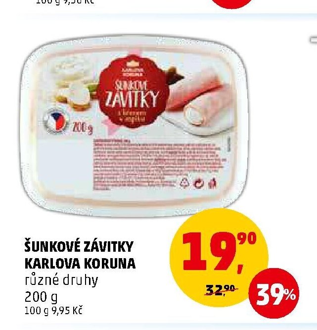 Šunkové závitky Karlova Koruna