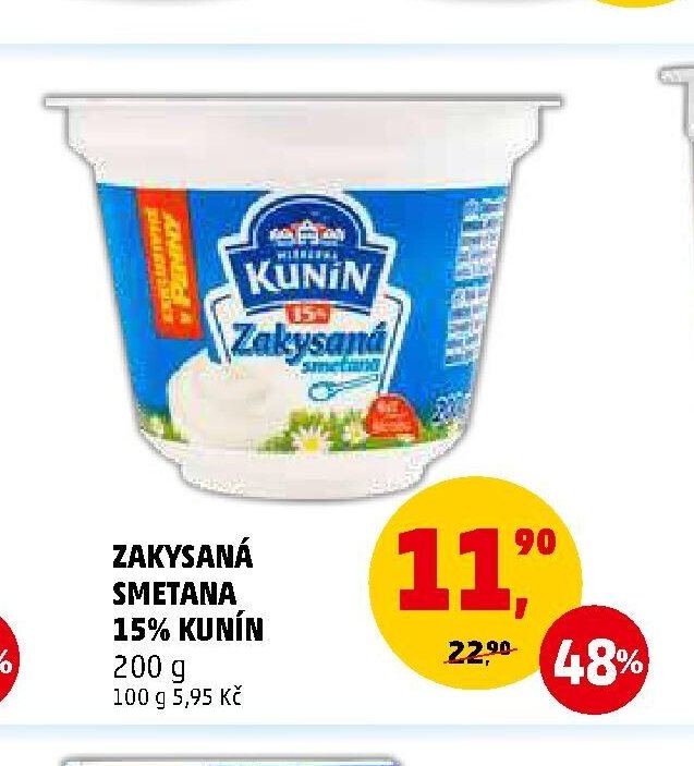 Zakysaná smetana 15% Kunín