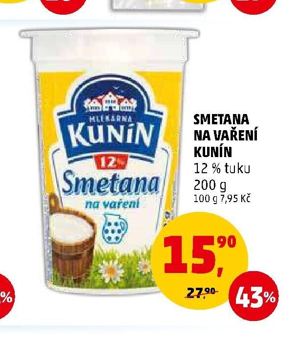 Smetana na vaření Kunín