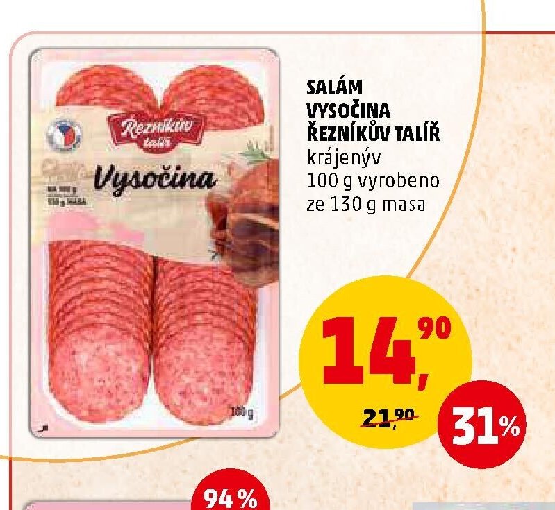 SALÁM VYSOČINA ŘEZNÍKŮV TALÍŘ