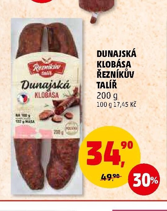 DUNAJSKÁ KLOBÁSA ŘEZNÍKŮV TALÍŘ