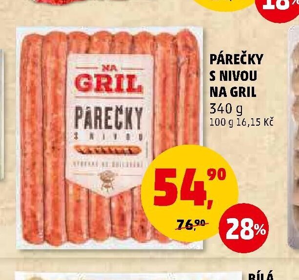 PÁREČKY S NIVOU NA GRIL