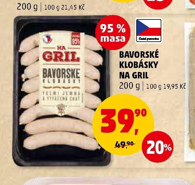 BAVORSKÉ KLOBÁSKY NA GRIL