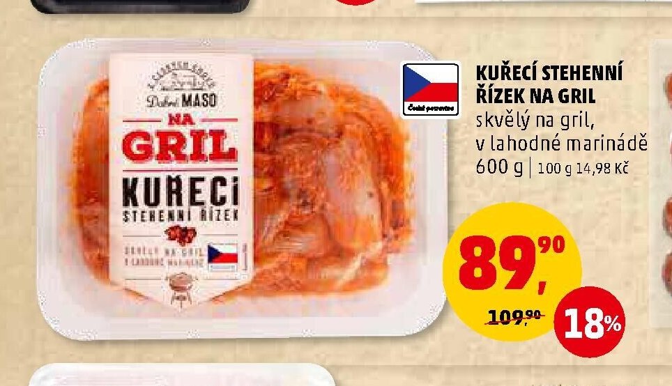 KUŘECÍ STEHENNÍ ŘÍZEK NA GRIL