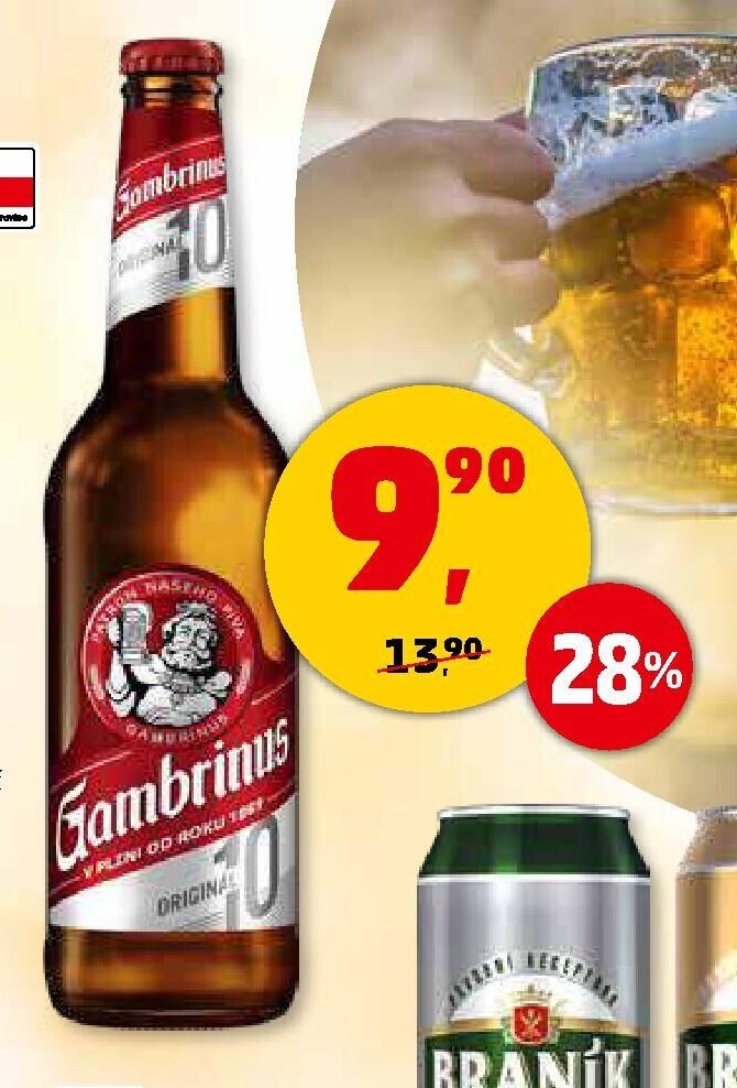 PIVO GAMBRINUS ORIGINÁL 10 světlé výčepní 0,5 l