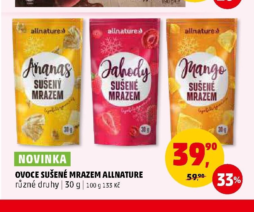 Ovoce sušené mrazem Allnature