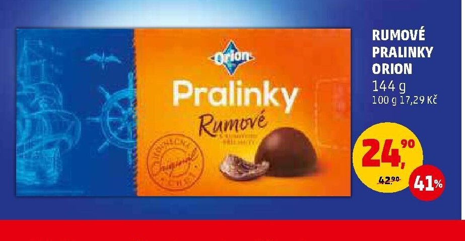 Rumové pralinky Orion