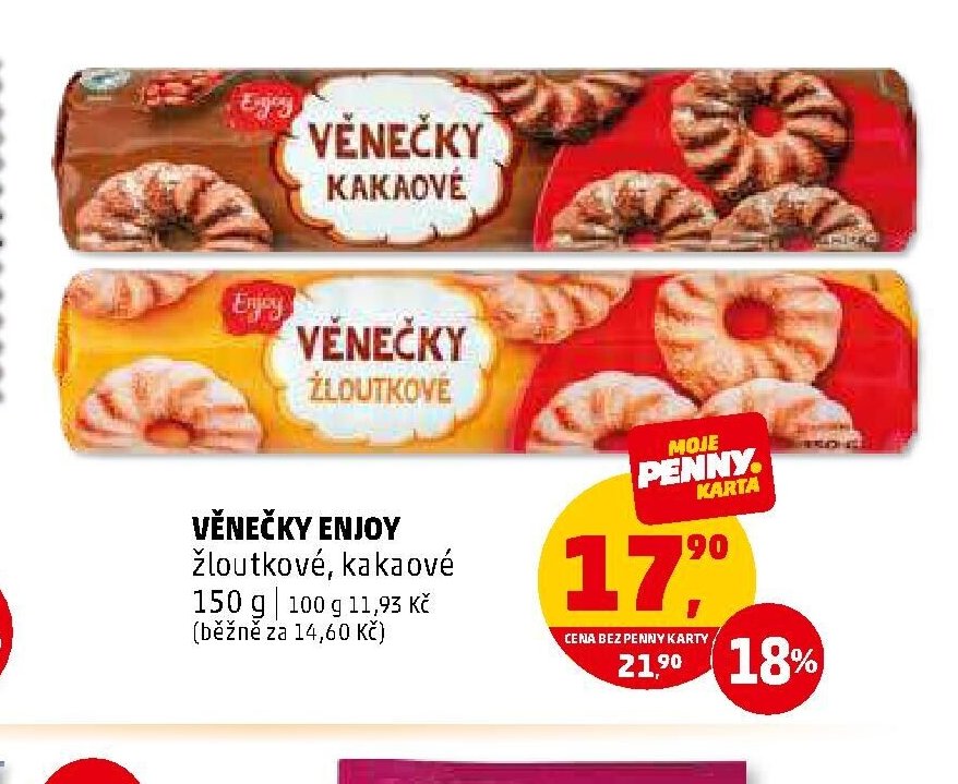 VĚNEČKY ENJOY žloutkové, kakaové 150 g