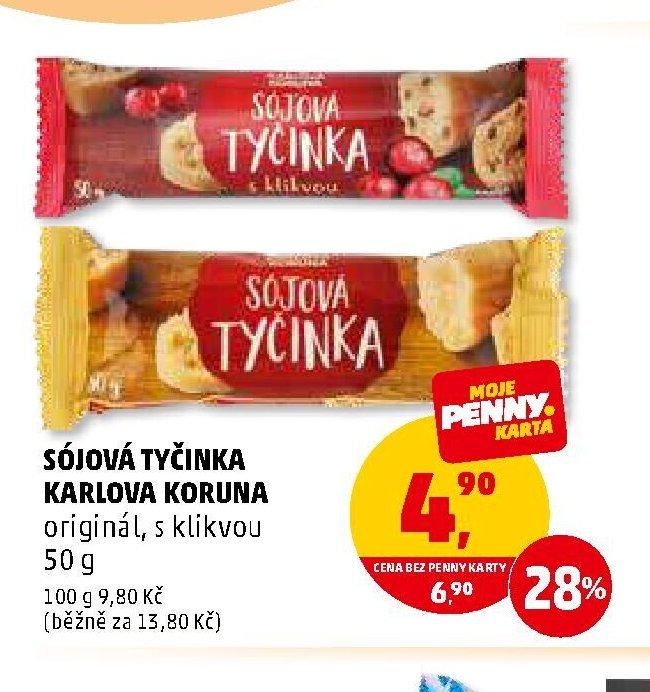 SÓJOVÁ TYČINKA KARLOVA KORUNA originál, s klikvou 50 g
