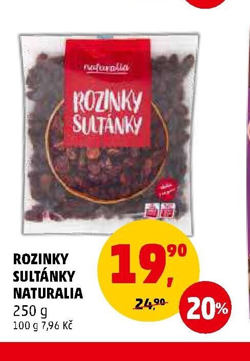 ROZINKY SULTÁNKY NATURALIA 250 g
