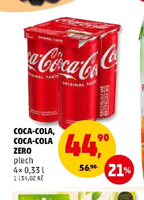 COCA-COLA, COCA-COLA ZERO plech