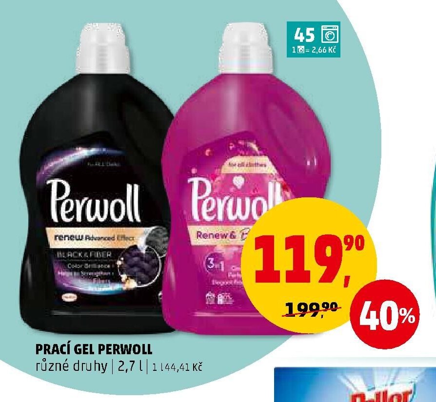 PRACÍ GEL PERWOLL různé druhy 2,7 l