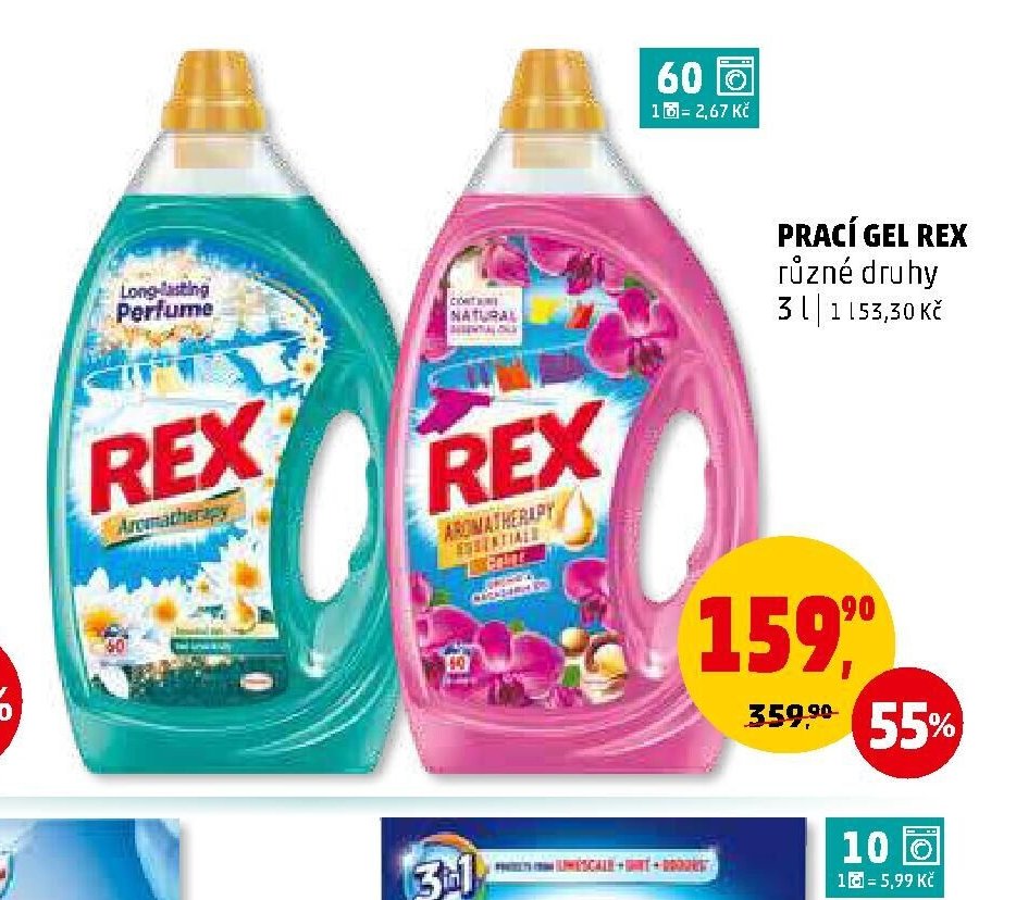 PRACÍ GEL REX různé druhy 3 l