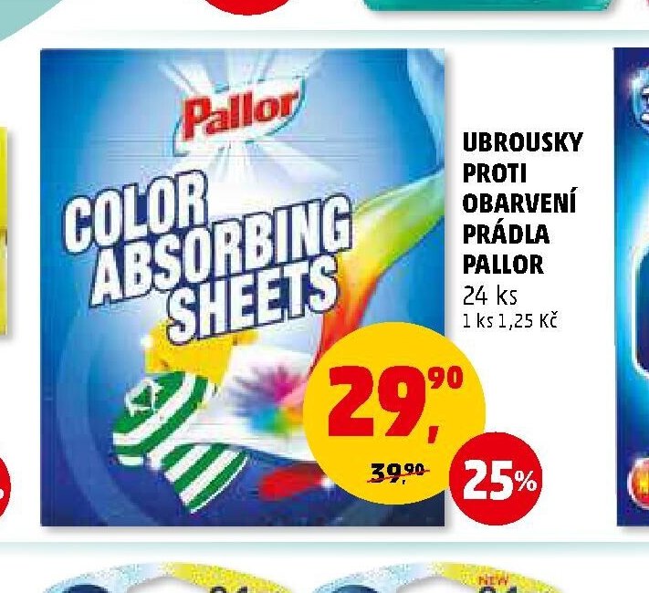 UBROUSKY PROTI OBARVENÍ PRÁDLA PALLOR 24 ks