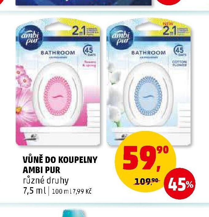 VŮNĚ DO KOUPELNY AMBI PUR různé druhy 7,5 ml