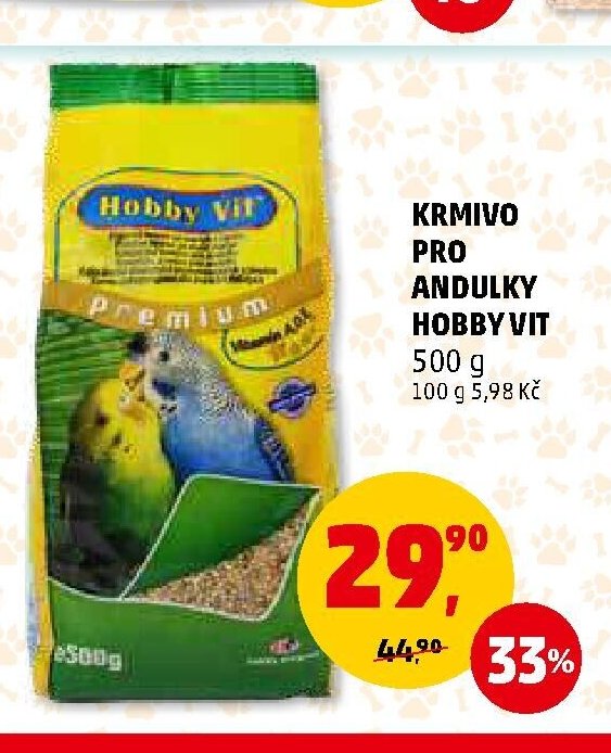 Krmivo pro andulky Hobby Vit 500 g