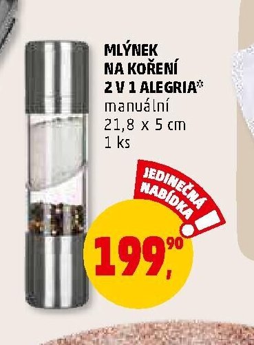 MLÝNEK NA KOŘENÍ 2 V 1 ALEGRIA*