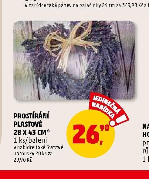 PROSTÍRÁNÍ PLASTOVÉ 28 X 43 CM*