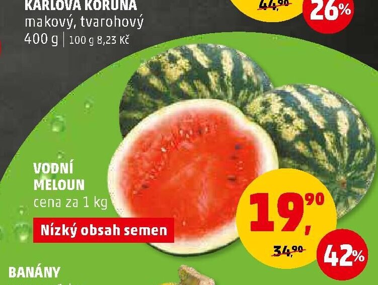 Vodní meloun cena za 1 kg