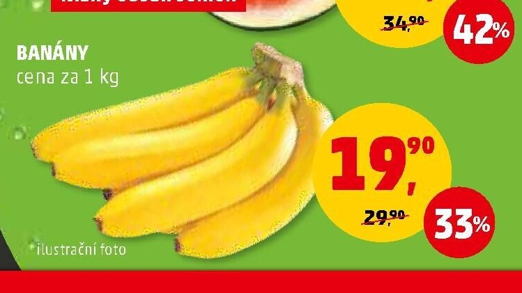 Banány cena za 1 kg