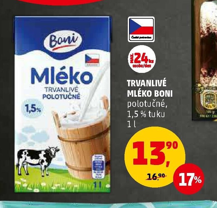 Trvanlivé mléko Boni