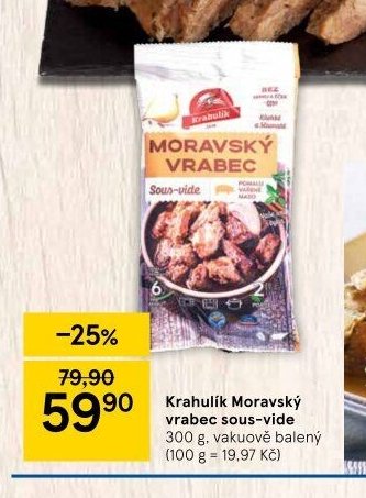 Krahulík Moravský vrabec sous-vide