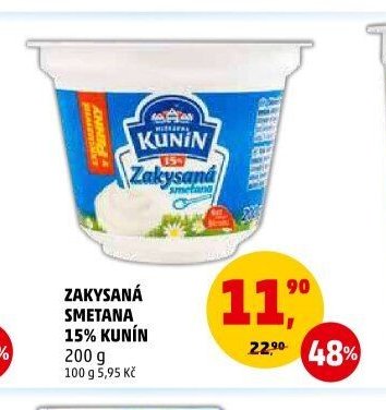 Zakysaná smetana 15% Kunín 200 g