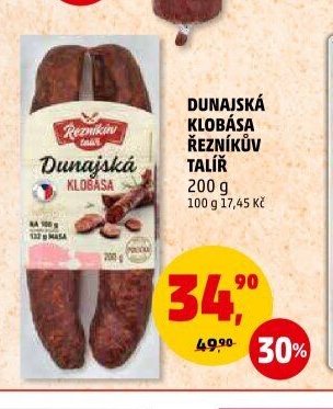 DUNAJSKÁ KLOBÁSA ŘEZNÍKŮV TALÍŘ