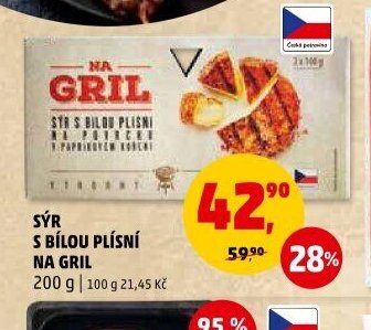 SÝR S BÍLOU PLÍSNÍ NA GRIL