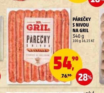 PÁREČKY S NIVOU NA GRIL