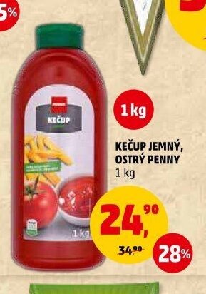 Kečup jemný, ostrý Penny