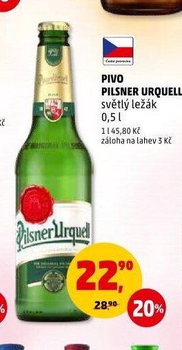 PIVO PILSNER URQUELL světlý ležák