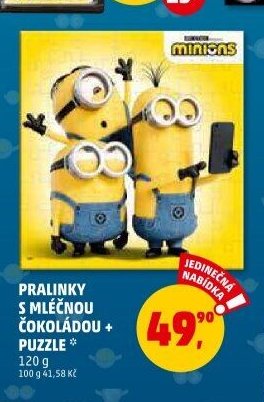 Pralinky s mléčnou čokoládou + puzzle