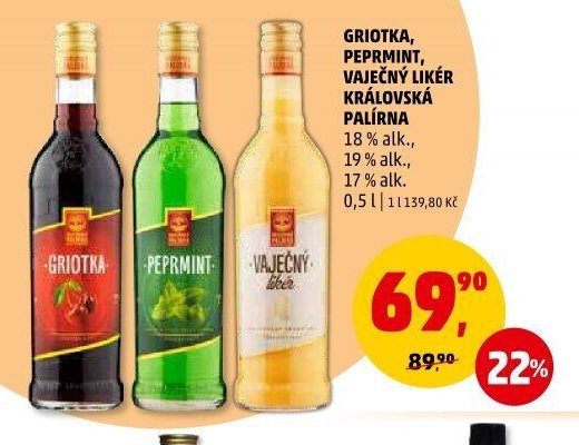 Griotka, Peprmint, Vaječný likér Královská palírna