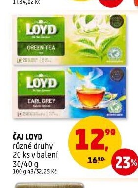 ČAJ LOYD různé druhy 20 ks v balení 30/40 g