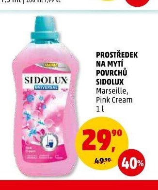 PROSTŘEDEK NA MYTÍ POVRCHŮ SIDOLUX Marseille, Pink Cream